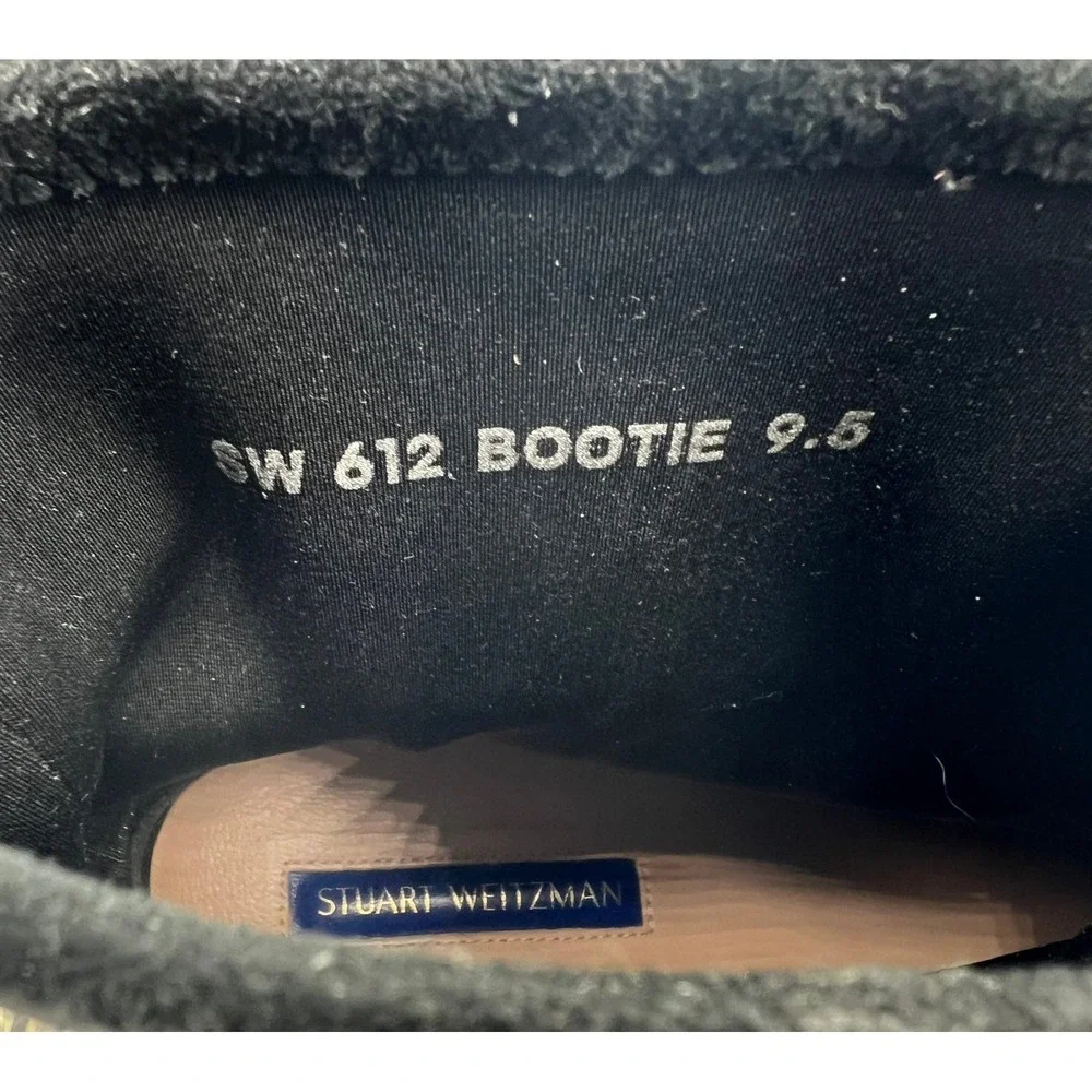 Stuart Weitzman  Bootie Women 9.5 Black Good Stretch Sock Platform Lug Sole
